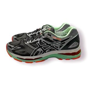 ASICS Gel Nimbus 19 WOMENS size 10 running shoes sneakers teal orange grey